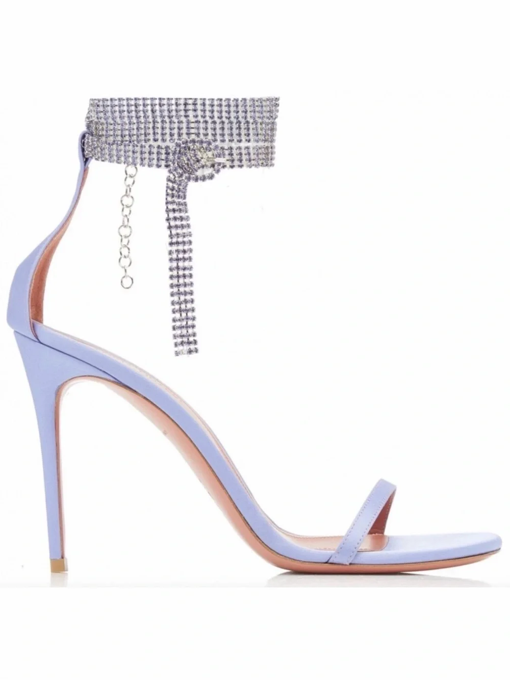 AMINA MUADDI Giorgia Crystal-Embellished Satin Sandals